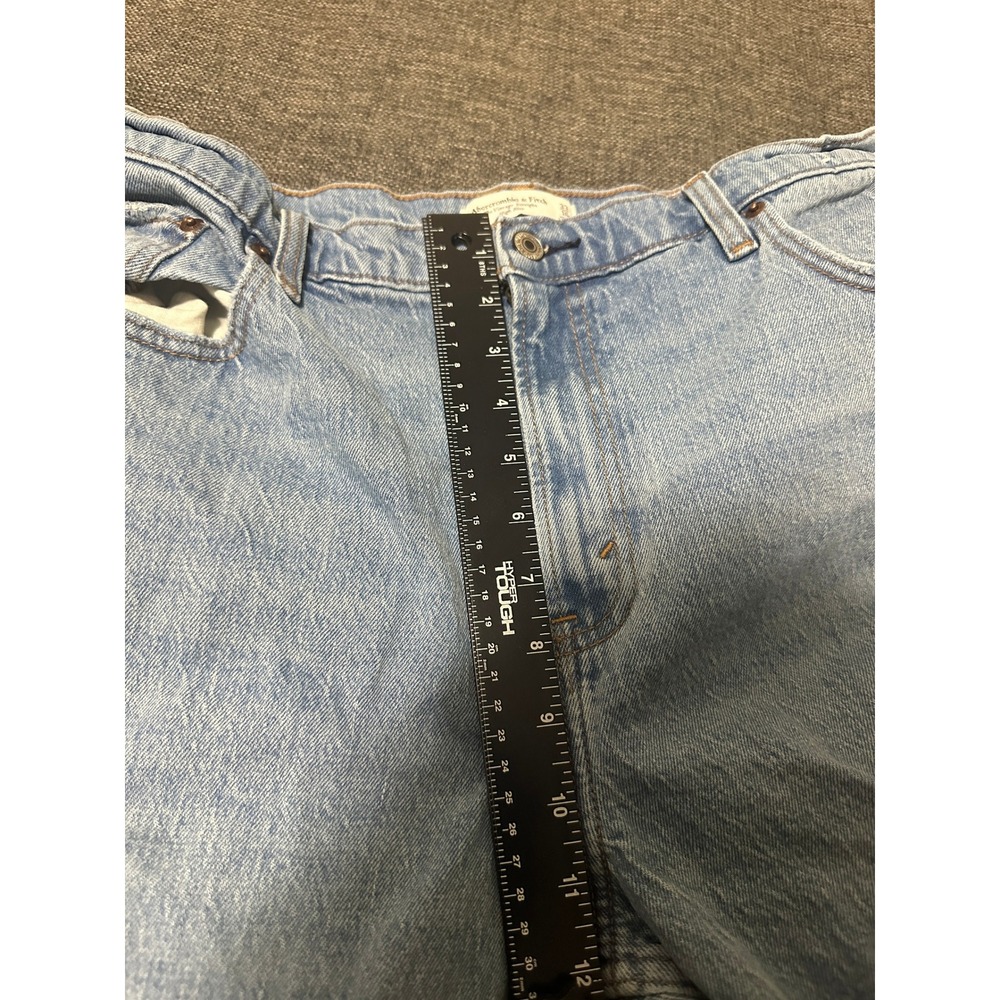 Abercrombie & Fitch Women's 16R Jeans Vintage Straight High Rise Raw Hem Blue - Picture 3 of 11